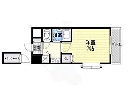 エンブレム都島 3階1Kの間取り