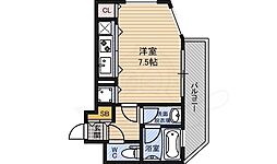 アクティコートクリスタル京橋 8階1Kの間取り