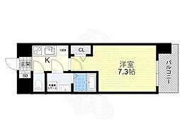 Osaka Metro堺筋線 扇町駅 徒歩6分の賃貸マンション 14階1Kの間取り