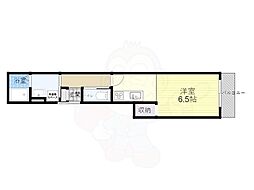 Osaka Metro谷町線 野江内代駅 徒歩6分の賃貸マンション 2階1Kの間取り