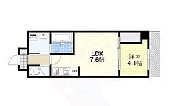 Osaka Metro今里筋線 新森古市駅 徒歩7分の賃貸マンション 6階1LDKの間取り