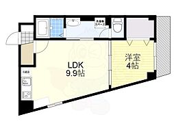 Osaka Metro今里筋線 緑橋駅 徒歩7分の賃貸マンション 2階1LDKの間取り