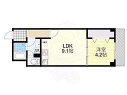 Osaka Metro今里筋線 緑橋駅 徒歩7分の賃貸マンション 2階1LDKの間取り