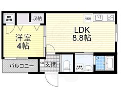 F asecia premier 2階1LDKの間取り