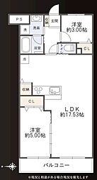 セザール第二上北沢 2LDKの間取図画像