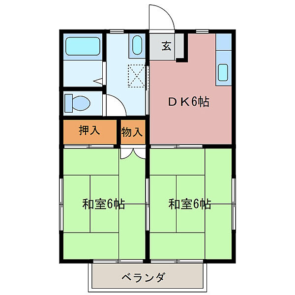 ベルメゾンＡ 102｜三重県名張市鴻之台１番町(賃貸アパート2DK・1階・48.08㎡)の写真 その2