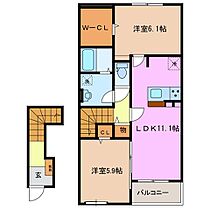 ムゲット 202 ｜ 三重県名張市夏見（賃貸アパート2LDK・2階・58.64㎡） その2