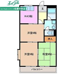 エルシャトー鴻之台 3Kの間取図画像