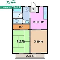 ハイツシャルム 2DKの間取図画像