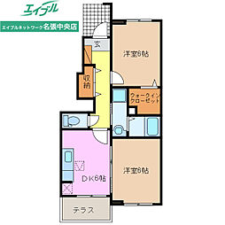 アンジュ1 2DKの間取図画像