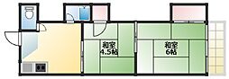 シャトールーブル 2DKの間取図画像