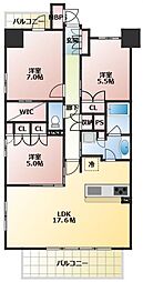 ワコーレ西岡本GRANDPLACE 3LDKの間取図画像