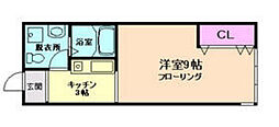 めぞんどそれいゆ 1Kの間取図画像