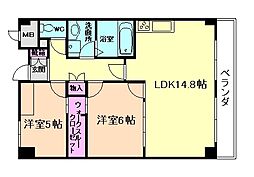 グリーンヒル 2LDKの間取図画像