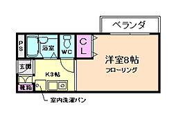ラ・ピエール箕面 ワンルームの間取図画像