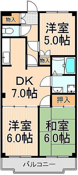 フラワーフィールドマンション 203｜東京都足立区南花畑3丁目(賃貸マンション3DK・2階・53.71㎡)の写真 その2