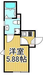 メゾンド・アヴェニュール亀有 3階1Kの間取り