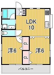 Forest 1階2LDKの間取り