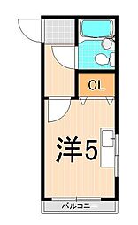 ジュネス白鳥 ワンルームの間取図画像