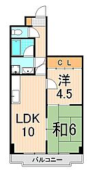 エレガンス綾瀬フォース 2LDKの間取図画像