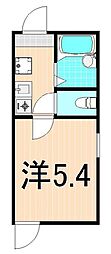 リブ六町 1Kの間取図画像