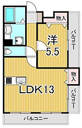 サンヴァレイプラザ 1LDKの間取図画像