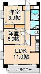 ルネシェスタ 2LDKの間取図画像