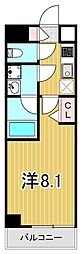 CREVISTAAYASE3 1Kの間取図画像