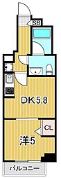 クラリティア綾瀬 1DKの間取図画像