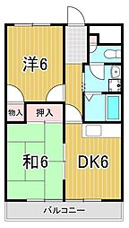 ロイヤルハイム 2DKの間取図画像