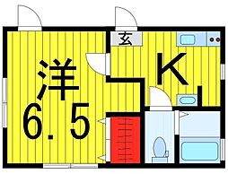 NS-GATE青井firststage 1Kの間取図画像