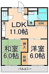メゾン・クレメンス 2LDKの間取図画像