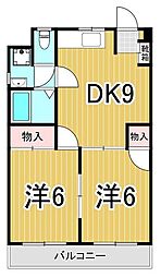 レジデンス菅谷 2DKの間取図画像
