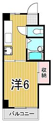 横溝ビル 1Kの間取図画像