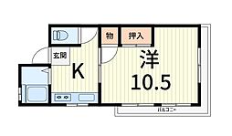 マンション錦 1Kの間取図画像