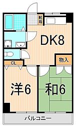 ロイヤル新家 2DKの間取図画像