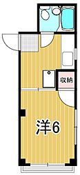 アドニス 1Kの間取図画像