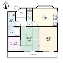 PLECO MIMASAKAI 3階2Kの間取り