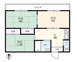 コーポ山崎A 1階3Kの間取り