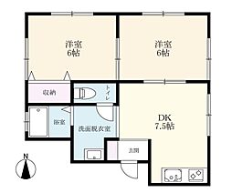 レジデンス小城 1階2DKの間取り