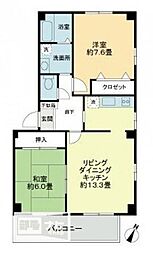 Confor武雄 1階2LDKの間取り