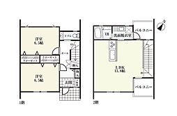 プレミアム上砥川 1階2LDKの間取り