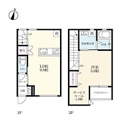 プレミアム牛津新町 1階1LDKの間取り