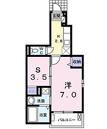 プレステージ3 1Kの間取図画像