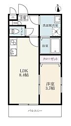 ヴィレッタ伊万里 1LDKの間取図画像