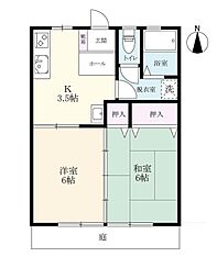 コーポ山崎K 2Kの間取図画像