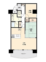 琵琶湖アーバンリゾートI番館 2LDKの間取り