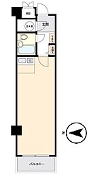 メロディーハイム平野町 ワンルームの間取図画像