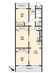 イーストプラザ青梅 3LDKの間取図画像