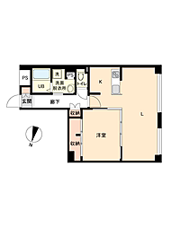 マンハイム弁天町 1LDKの間取図画像